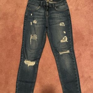 Topshop Petite Moto Ripped Jeans